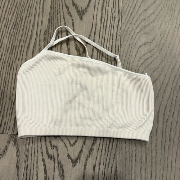 Aerie off white rubber seamless one shoulder‎ bralette - Picture 2 of 5